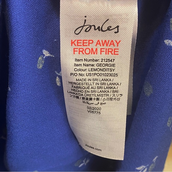 Joules Georgie Lemon Print Blouse 6 - Picture 8 of 9